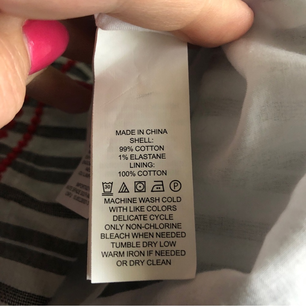 kate spade White and Red Striped Floral Embroidered Midi Dress - Picture 9 of 10